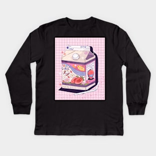 Strawberry Milk Kids Long Sleeve T-Shirt